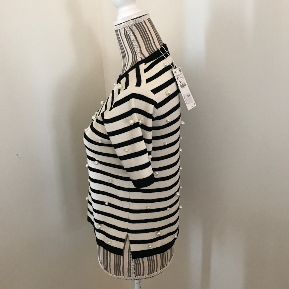 Zara Pearl Embellished Knit Top - Picture 4 of 8